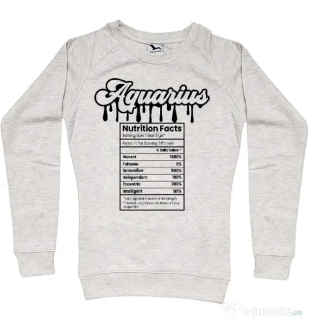 Bluza personalizata dama Zodiac | Vărsător Migdala melanj
