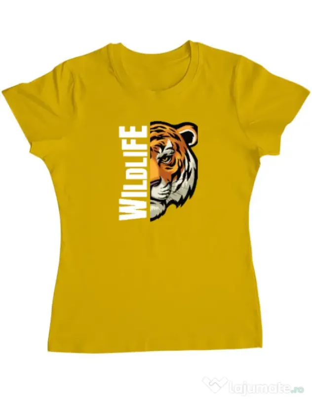 Tricou personalizat dama WildLife (dark) Galben