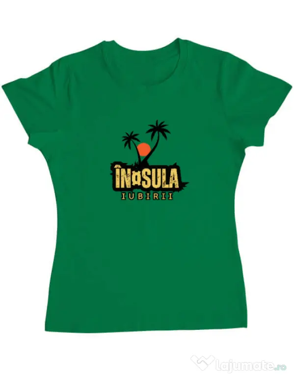 Tricou personalizat dama Insula white Verde mediu