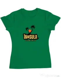 Tricou personalizat dama Insula white Verde mediu