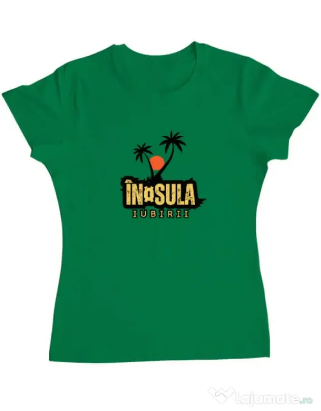 Tricou personalizat dama Insula white Verde mediu