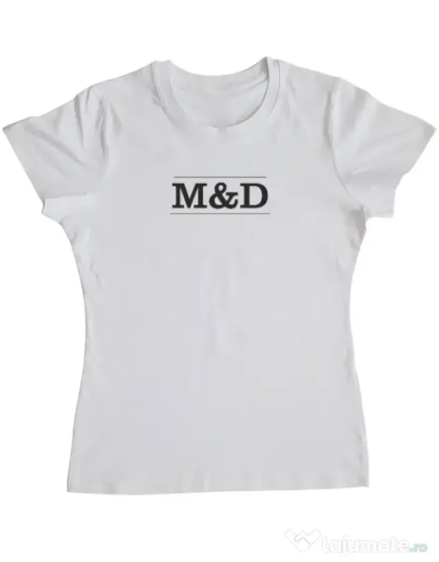 Tricou personalizat dama M&D 01 Alb