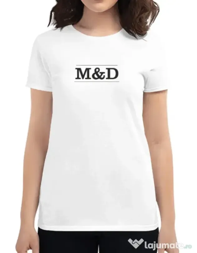 Tricou personalizat dama M&D 01 Alb
