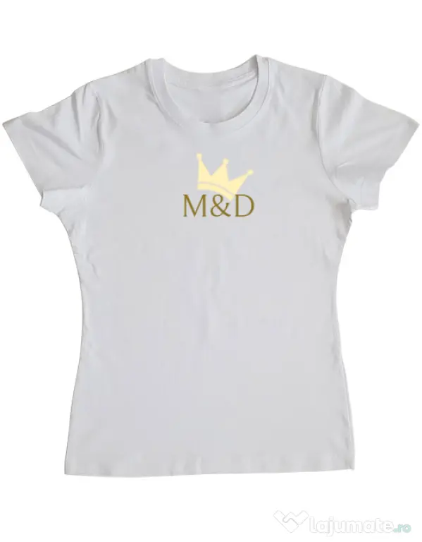 Tricou personalizat dama M&D QUEEN Alb
