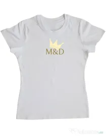Tricou personalizat dama M&D QUEEN Alb