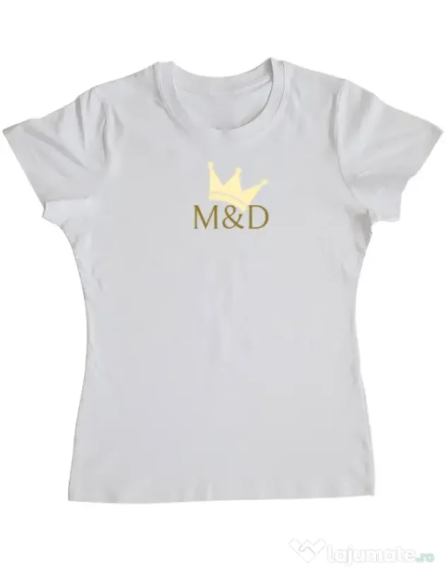 Tricou personalizat dama M&D QUEEN Alb