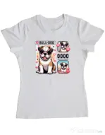 Tricou personalizat dama BULLDOG 15 Alb