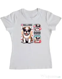 Tricou personalizat dama BULLDOG 15 Alb