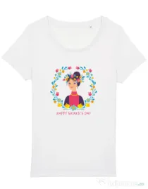 Tricou STANLEY STELLA dama M&D 26 happy woman\'s day Alb