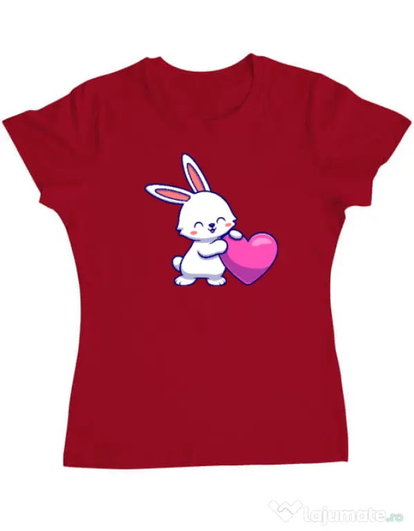 Tricou personalizat dama LOVE BUNNY Rosu