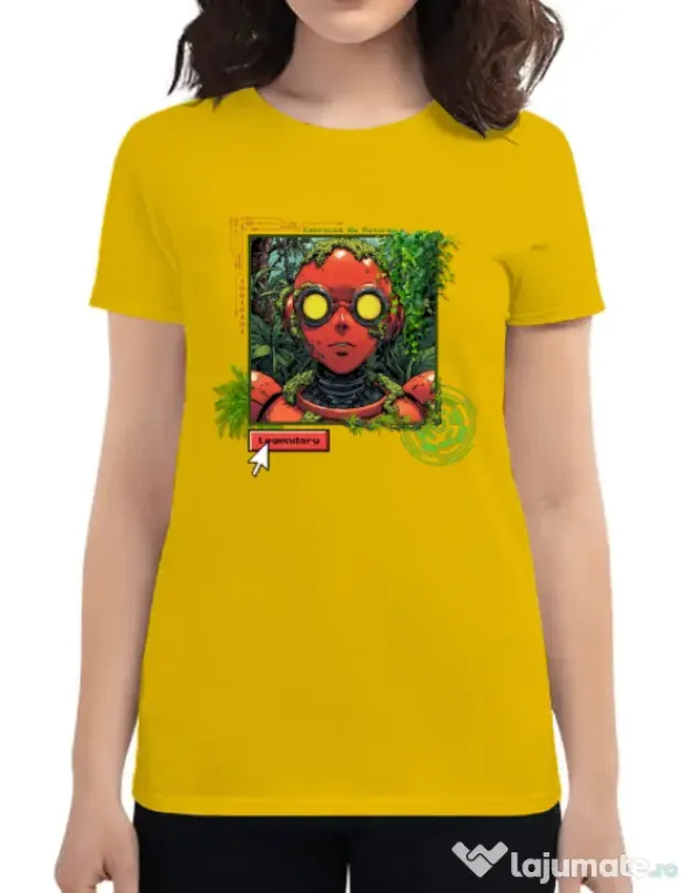 Tricou personalizat dama Ebraced by nature Galben