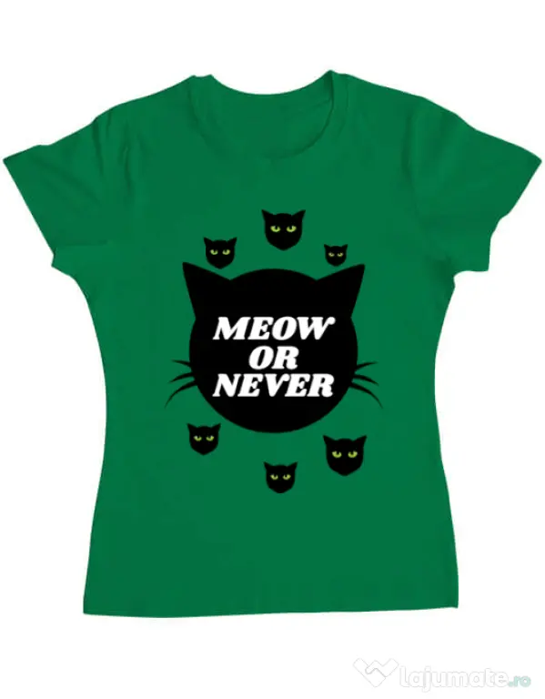 Tricou ADLER dama Meow or never Verde mediu