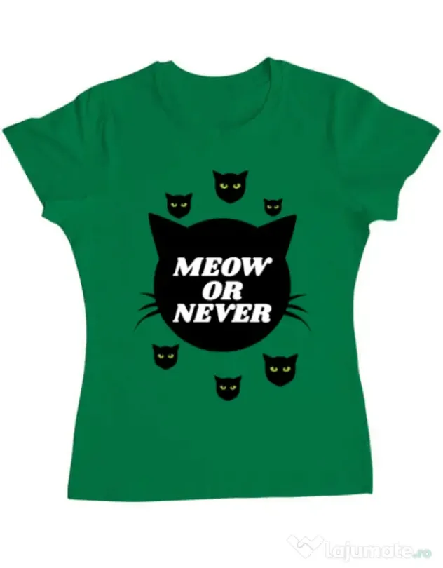 Tricou ADLER dama Meow or never Verde mediu