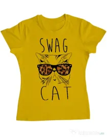Tricou ADLER dama Swag cat Galben