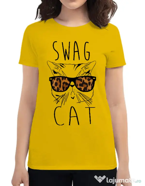 Tricou ADLER dama Swag cat Galben