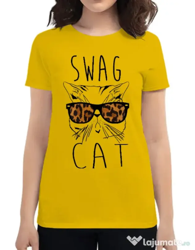 Tricou ADLER dama Swag cat Galben