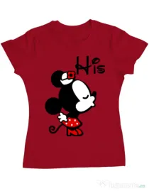 Tricou ADLER dama His Minnie Rosu