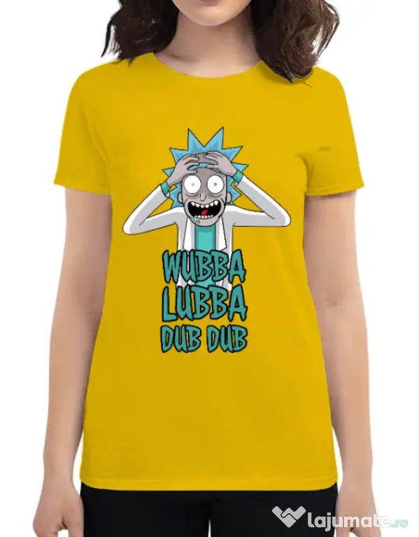 Tricou ADLER dama Wubba Lubba Dub Dub Galben