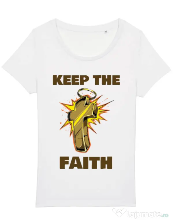 Tricou STANLEY STELLA dama Keep the Faith Alb
