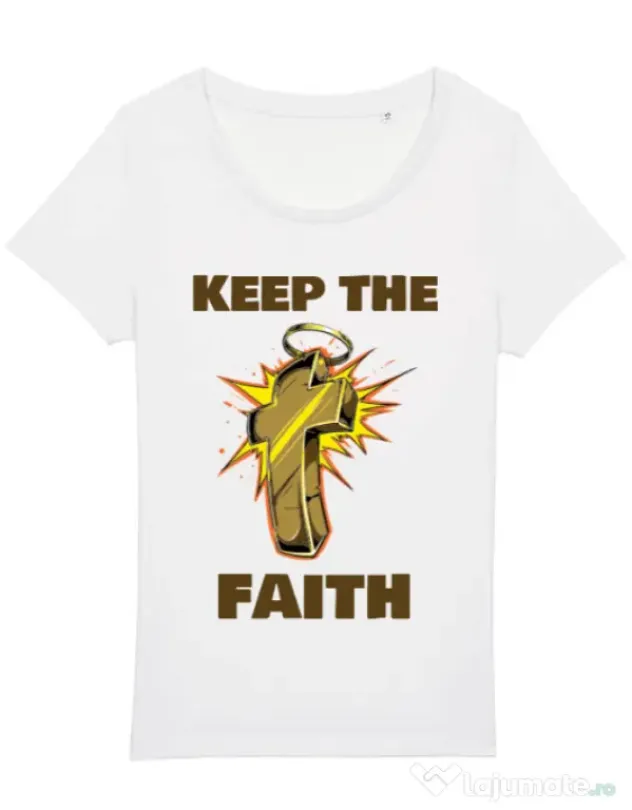 Tricou STANLEY STELLA dama Keep the Faith Alb