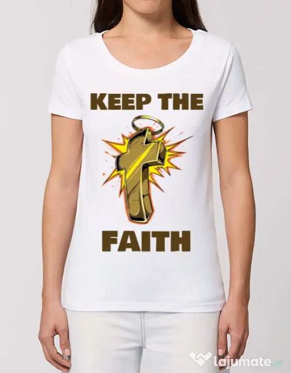 Tricou STANLEY STELLA dama Keep the Faith Alb
