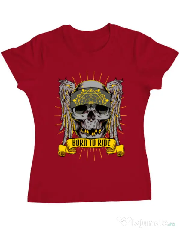 Tricou ADLER dama Born to ride Rosu