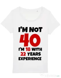 Tricou STANLEY STELLA dama 40 ani Birthday Alb