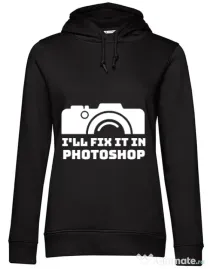Hoodie dama cu gluga I’ll fix it Negru