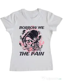Tricou ADLER dama Borrow me the pain Alb