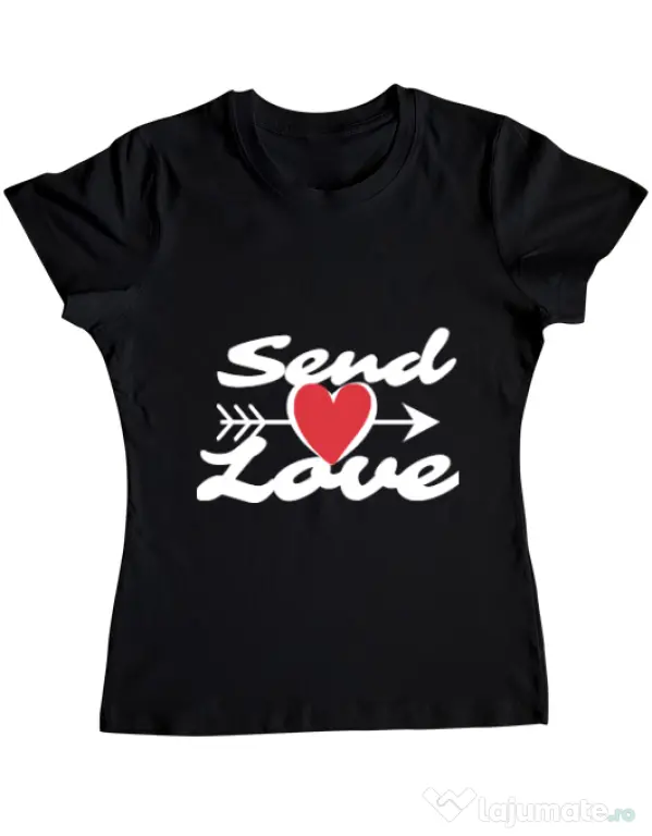 Tricou ADLER dama Send love Negru