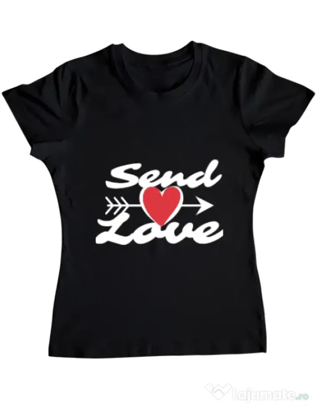 Tricou ADLER dama Send love Negru