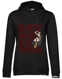 Hoodie dama cu gluga Say no to war Negru