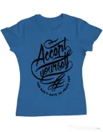 Tricou ADLER dama Accept Yourself Albastru azuriu