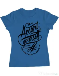 Tricou ADLER dama Accept Yourself Albastru azuriu