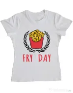Tricou ADLER dama Fry Day Alb