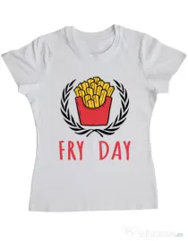 Tricou ADLER dama Fry Day Alb