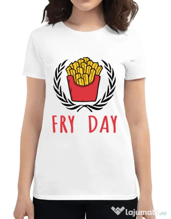 Tricou ADLER dama Fry Day Alb