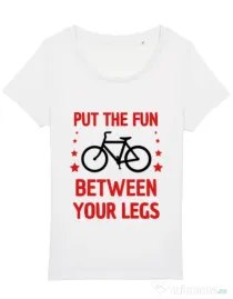 Tricou STANLEY STELLA dama Put the fun Between your legs Alb
