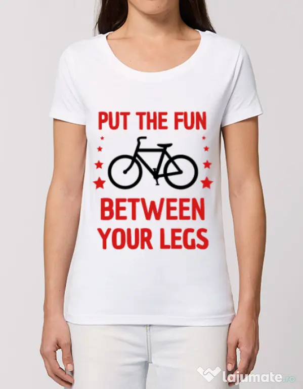 Tricou STANLEY STELLA dama Put the fun Between your legs Alb