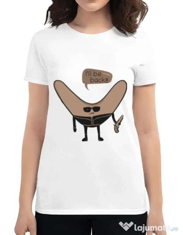 Tricou ADLER dama I’ll be back Alb