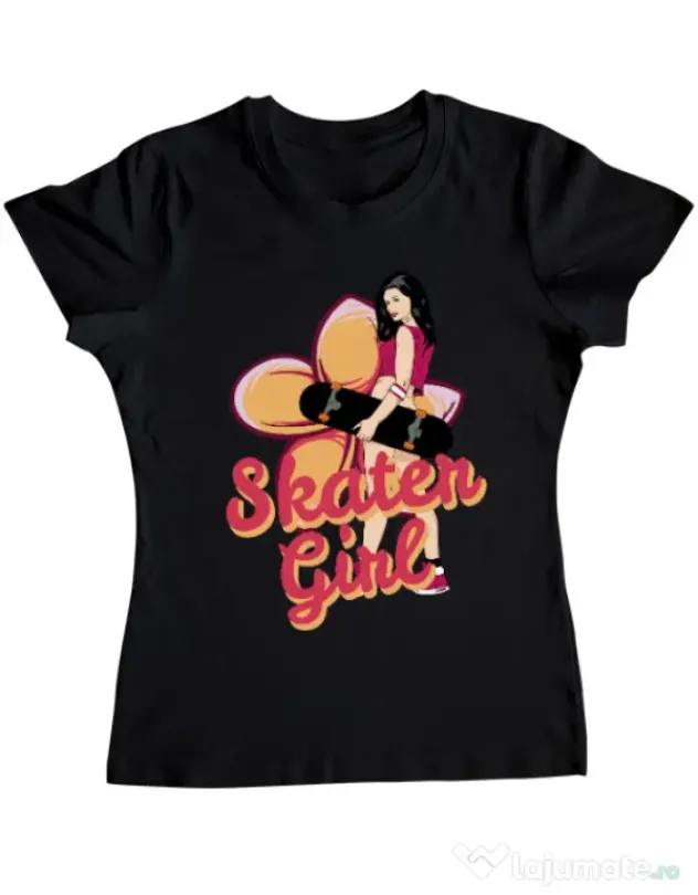 Tricou ADLER dama Skater Girl Negru