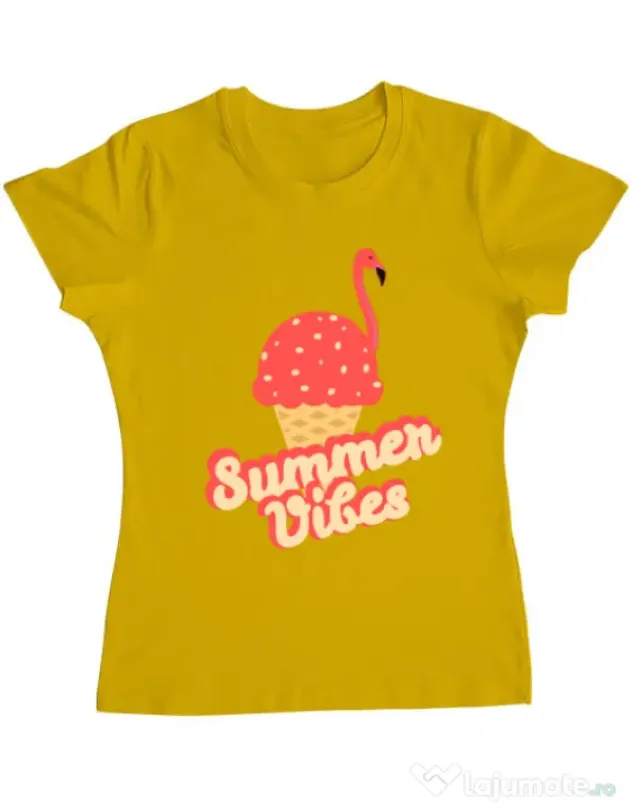 Tricou ADLER dama Summer Vibes Galben