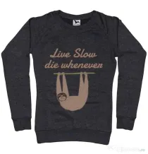 Bluza ADLER dama Live slow, die whenever Negru melanj