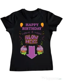 Tricou ADLER dama Make a wish Negru