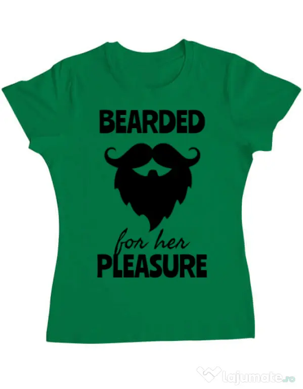 Tricou ADLER dama Bearded for her pleasure Verde mediu