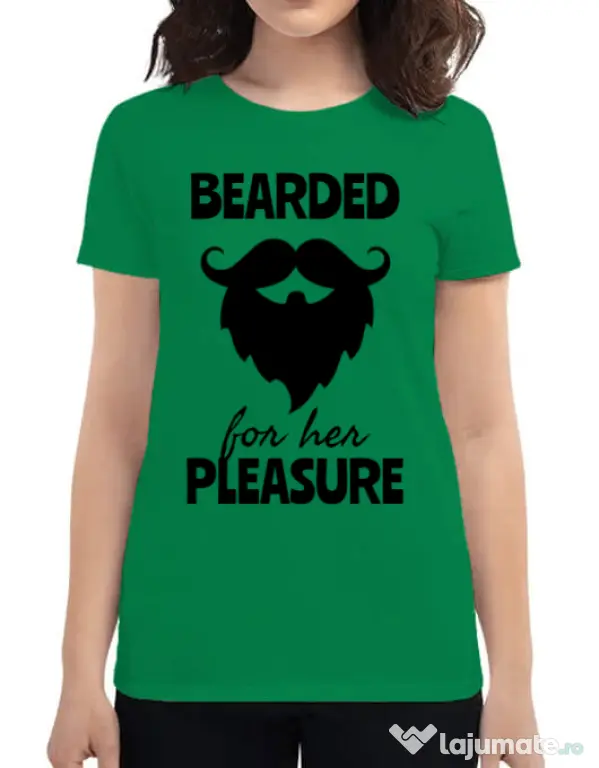 Tricou ADLER dama Bearded for her pleasure Verde mediu