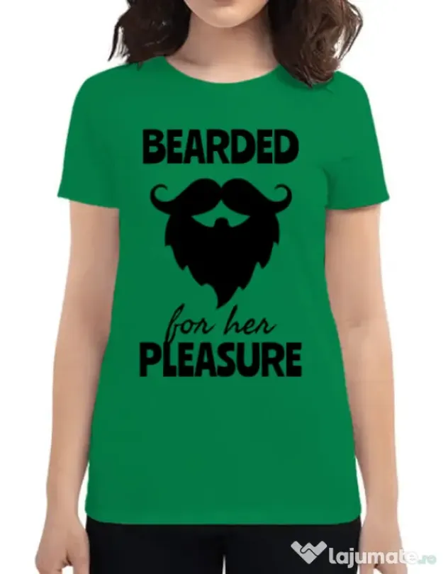 Tricou ADLER dama Bearded for her pleasure Verde mediu