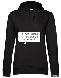 Hoodie dama cu gluga T-shirt band Negru