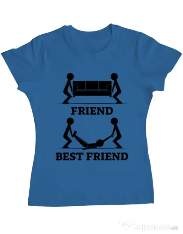 Tricou ADLER dama Best friend Albastru azuriu