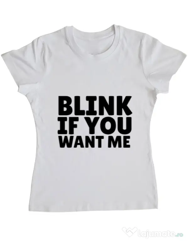 Tricou ADLER dama Blink if you want me Alb